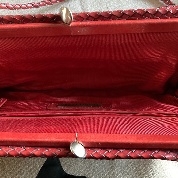 Vintage Elliott Luca Leather Woven Clutch Bag in Red - Picture 8 of 16